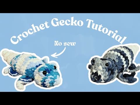 African Fat Tailed Gecko crochet  Tutorial No Sew Under an hour easy by CrochetByA