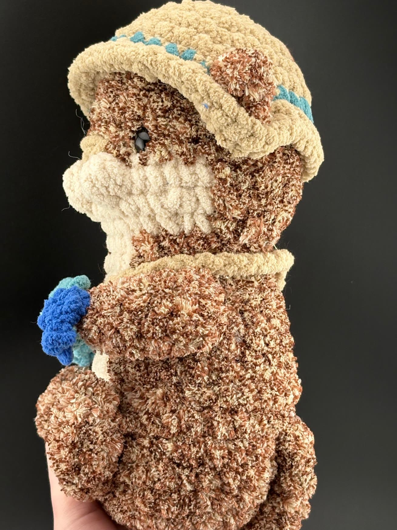 Fishing Otter Plush โ Woodland Amigurumi Stuffed Animal Toy โ Chenille Yarn Woodland Companion - photo 2